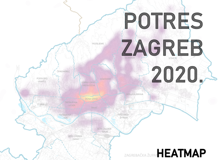 Potres Zagreb - Heatmap